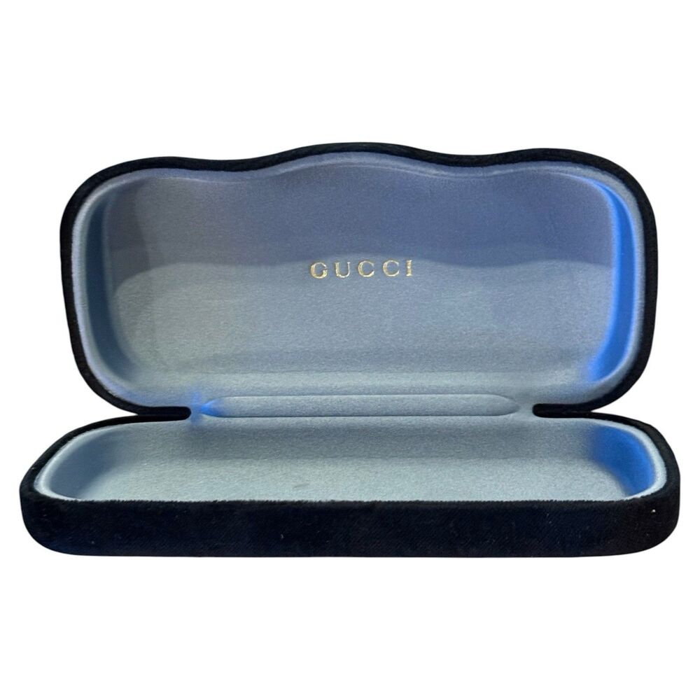 Gucci Sunglasses Eyeglasses Case Black Velvet Eyewear Case Clamshell Jewelry